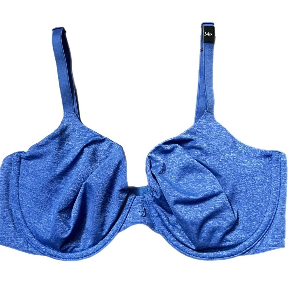 Victoria’s Secret Unlined Semi Demi soft smooth bra marled blue 34D